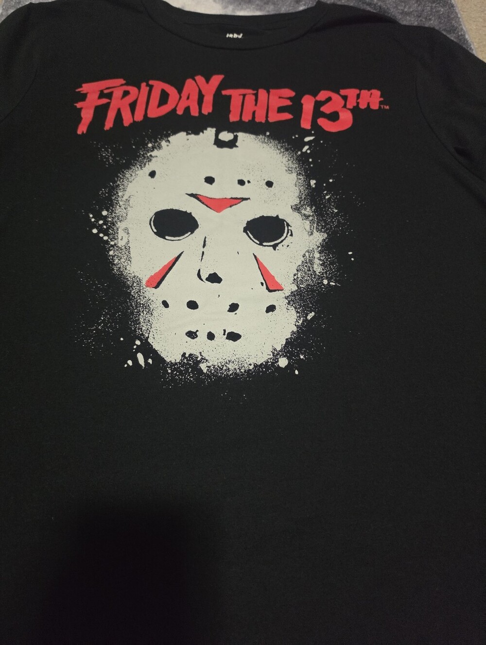 Friday the 13th Jason Mask Graphic Tee - Black & Red Preloved